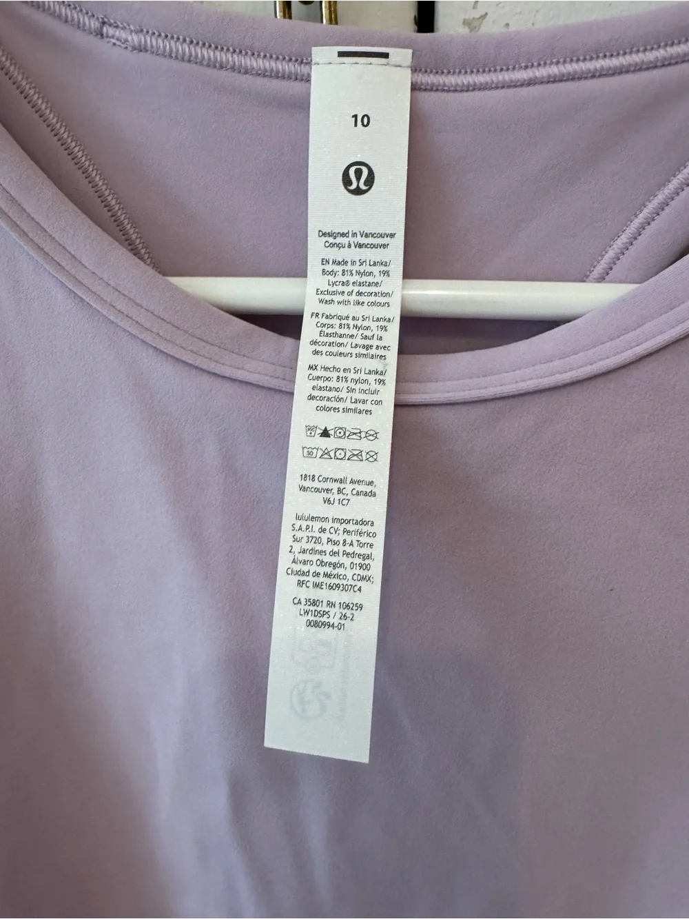 Lululemon Align Waist Length Racerback Purple Lilac
